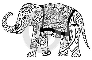 Colorful elephant coloring for children and adults