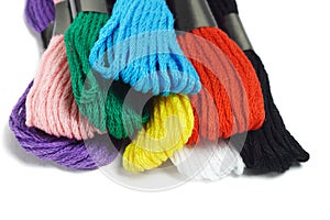Colorful embroidery threads