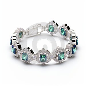 Colorful Emerald Bracelet With Diamond And Crystals