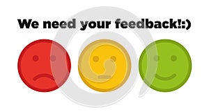 Colorful emotion smiles from feedback. Emoticons element