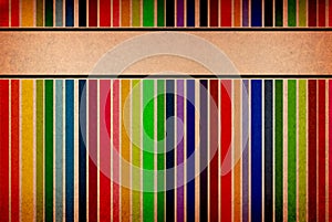 Colorful empty banners against a grungy background
