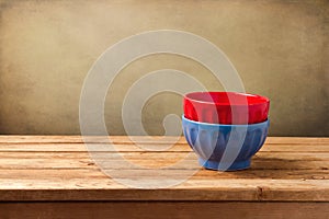 Colorful empty bowls