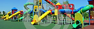 Colorful empty playground in the park