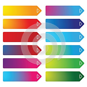 Colorful empty web button set