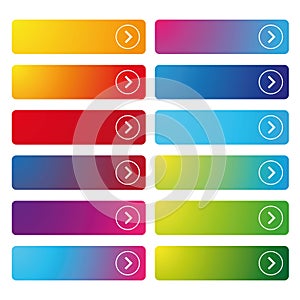 Colorful empty web button set