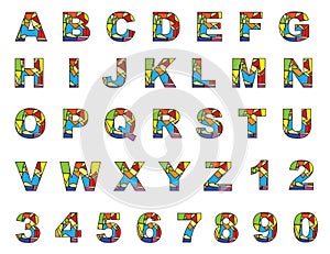 Colorful english letters a to z