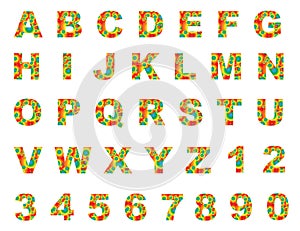 Colorful english letters a to z
