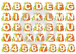 Colorful english letters a to z