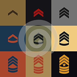 Colorful enlisted ranks insignia vector high quality seamless pattern background photo