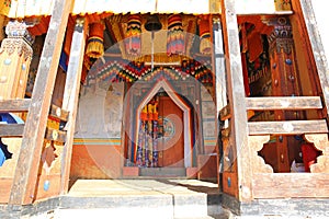 Colorful Changri Monastery Entrance, Bhutan