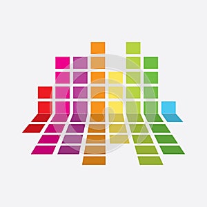 Colorful Equaliser Music Display Player Design Vector