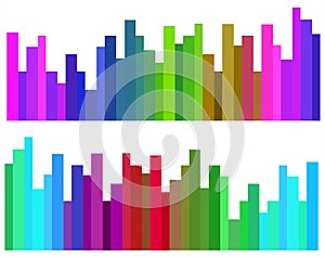 Colorful equilizer vertical bars for audio spectrum graphical representation