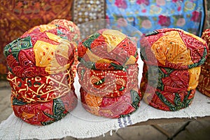 Colorful ethnic Rajasthan turbans. photo