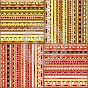 Colorful ethnic seamless pattern design set