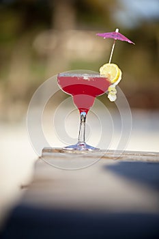 Colorful exotic cocktails on an island of Zanzibar