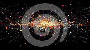 Colorful Explosion Of Light And Dots In Space