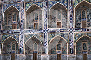 Colorful exterior of tilya-kori madrasah, Samarkand Registan