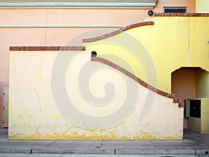Colorful exterior wall and stairway