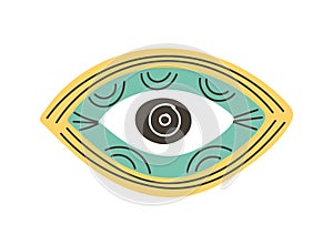 Colorful eye talisman as an occultism and prophecy sacred symbol