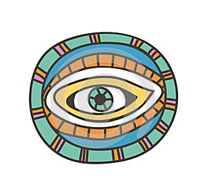 Colorful eye talisman as an occultism and prophecy sacred symbol