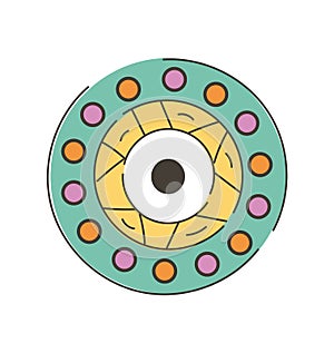 Colorful eye talisman as an occultism and prophecy sacred symbol