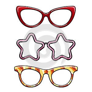 Colorful eyeglass frames set photo