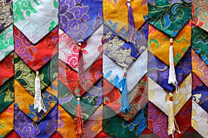 Colorful fabric decoration in Tibet style