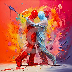 colorful fabric pattern background .