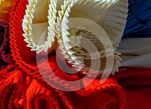 Colorful fabric roll ready for dispatch photo