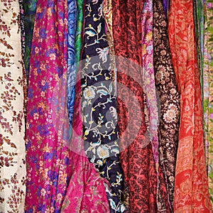 Colorful Fabric and Scarves