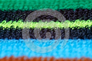 Colorful fabric texture design pattern on Thai style picnic bed