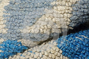 Colorful fabric texture design pattern on Thai style picnic bed