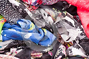 Colorful fabrics background