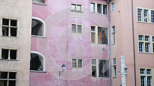 Colorful facade of an apartment bloc