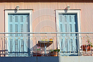 Colorful facade in Lefkada