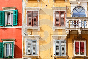 Colorful facade of an old house.