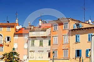 Colorful facade of an old house in Rovinj