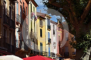 Colorful facades of Collioure in France