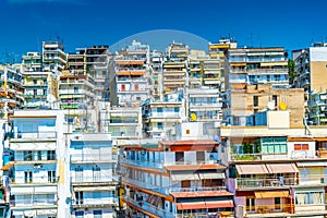 Colorful facades of greek city Thessaloniki