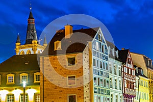 Colorful facades of Hauptmarkt square in trier, Germany