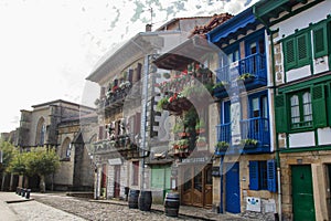 Colorful facades at Hondarribia