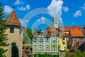 Colorful facades of houses in the german city meersburg...IMAGE
