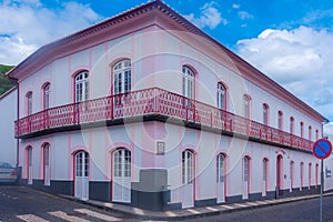 Colorful facades in Portuguse town Velas photo