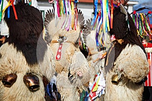 Colorful face of Kurent, Slovenian traditional mask, carnival time