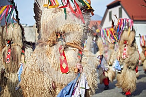 Colorful face of Kurent, Slovenian traditional mask, carnival time