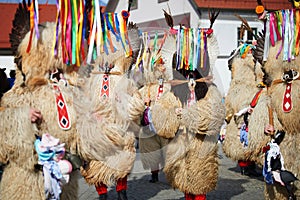 Colorful face of Kurent, Slovenian traditional mask, carnival time