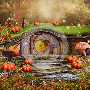 Colorful fairytale cottage