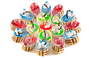 Colorful fancy cakes