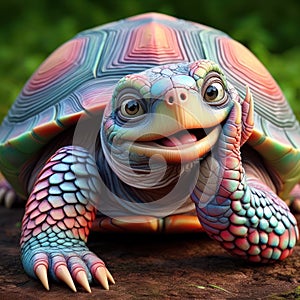 Colorful fantasy turtle