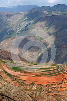 Colorful farmland in dongchuan of china